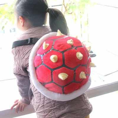 Mochila Diseño Caparazón Felpa Super Roja Tortuga