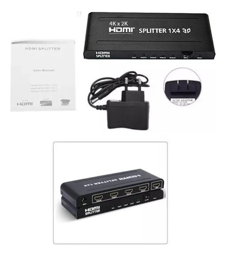 Hdmi Splitter 1x4  Full Hd 1080p 4k Multiplica 4 Monitores