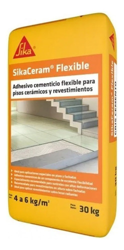 Sika Ceram Flexible Adhesivo Cerámicos Losa Radiante X 30 Kg