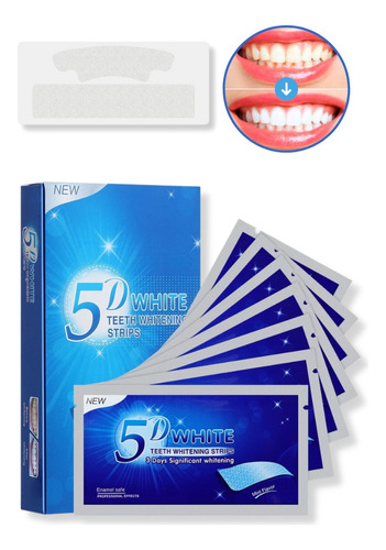 Tira De Gel Blanqueador Dental 5d White 7 Pares Parche Dient