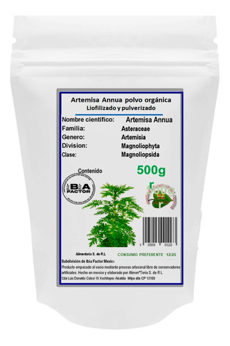 Artemisa Annua 500gr En Polvo Orgánica