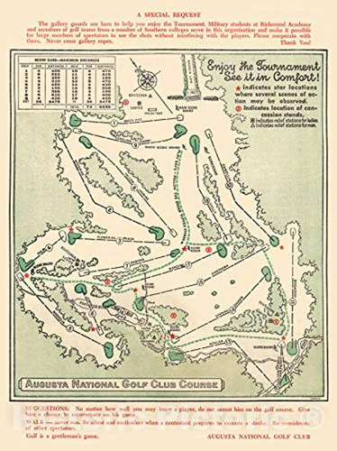 Mapa Histórico Del Campo Nacional De Golf Augusta, 1954,