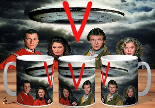 Taza De Ceramica V Invasion Extraterrestre Serie Tv Retro Hd