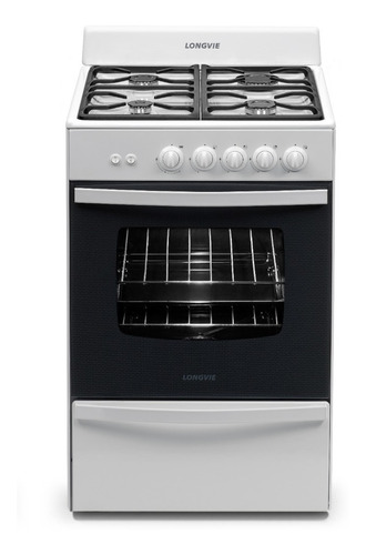 Imagen 2 de 3 de Cocina A Gas Longvie 13331bf 56cm Blanca Cajón Parrilla
