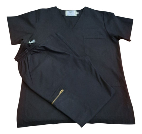 Outlet Ambo Cuello V Cargo Unisex Negro Lisa 44
