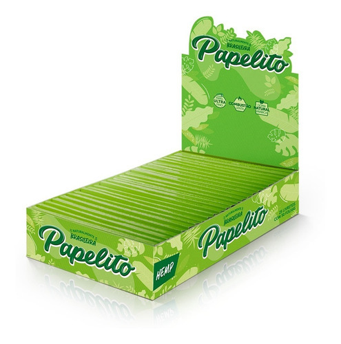 Caixa Seda Papelito Mini Size Verdinha Sabor Sem sabor