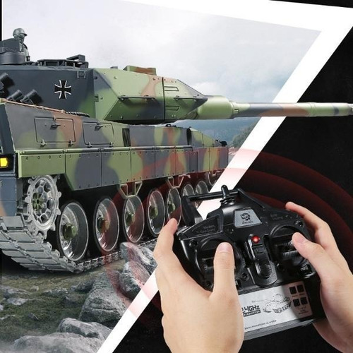 Tanque Rc Henglong Leopard 2a6 1/16 Humo Airsoft 6mm Sonido