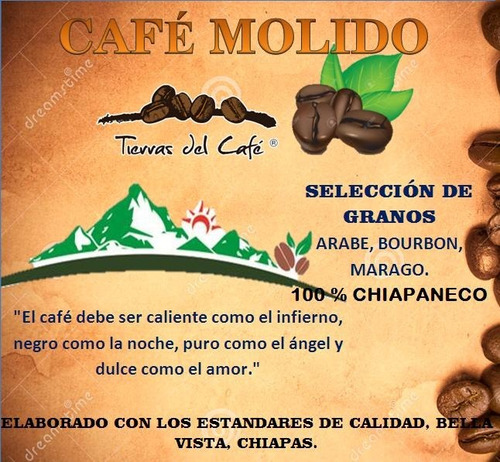 Café Chiapas 100% De Altura Premium Tueste Artesanal 1/2 Kg
