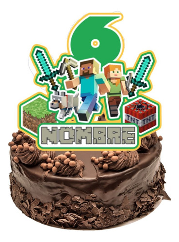 Kit Imprimible Topper Cake Minecraft Adorno Cameo Silhouette