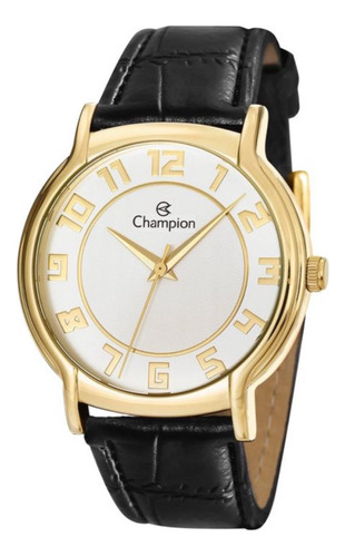Relógio Champion Masculino Cn20319m Dourado Mostrador Branco
