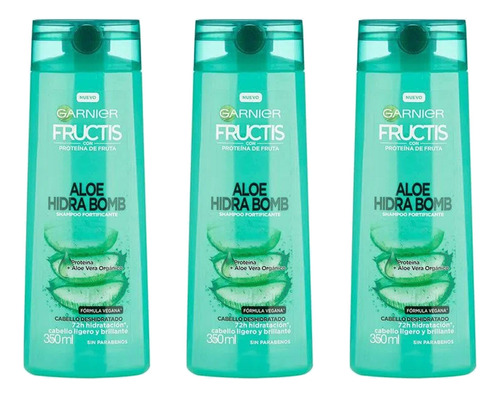 Pack Shampoo Garnier Fructis Aloe Water 350 Ml