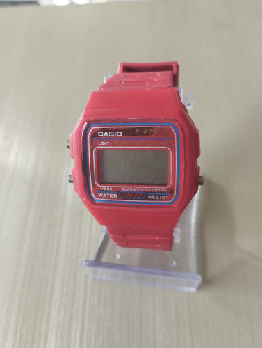 Relógio Casio F-91 W ( Não Funciona) Vermelho Vermelho Vermelho (Usado)