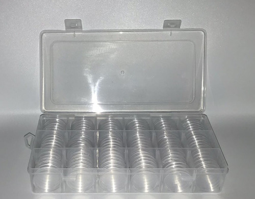 Caja Con 100 Cápsulas Para Monedas De 20 Pesos De 30 Y 32 Mm