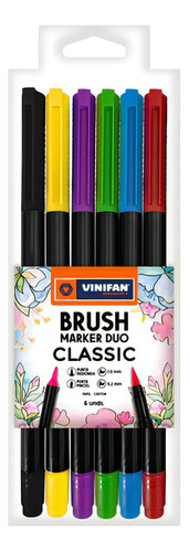 Marcador Vinifan Brush Marker Duo Clasico X6 (76194)