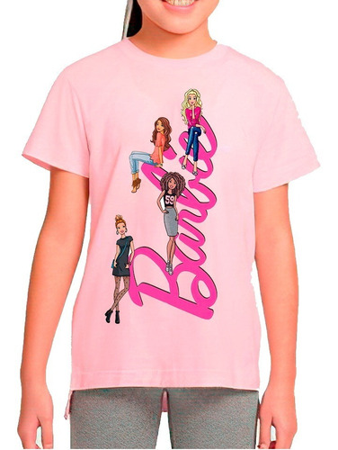 Polera Estampada 100%algodón Niña Barbie Muñecas Exclusivas