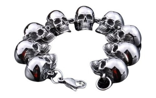 Pulsera Calavera (grande)rock/punk En Acero Inoxidable