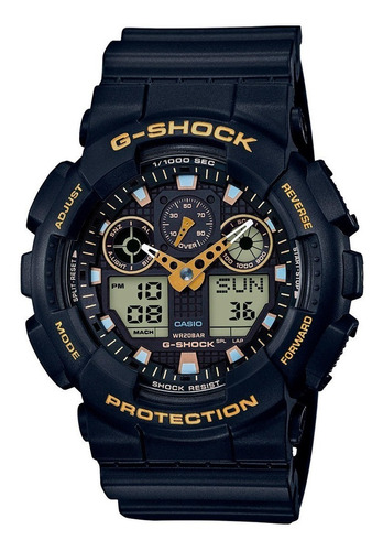 Reloj pulsera Casio GA100 con correa de resina color negro