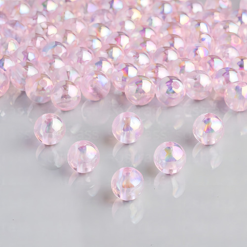 Bola Translucida Irisada 8mm Rosa Bebê. 500g - 1.760 Peças Comprimento 8 Mm Cor Rosa Bebê Diâmetro 8 Mm