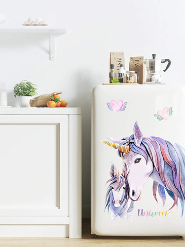 Vinil Decorativo Unicornio Y Potrillo Recámara Niñas Sala