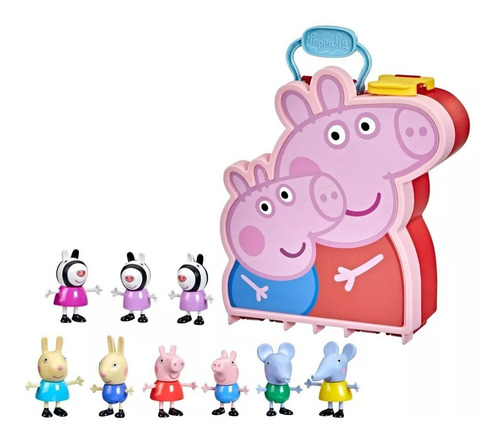 Peppa Pig, George Y Sus Amigos Estuche Con 9 Figuras 