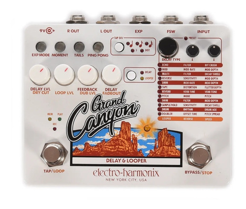 Pedal Grand Canyon Delay & Looper Ehx C/ -e & Cor Única