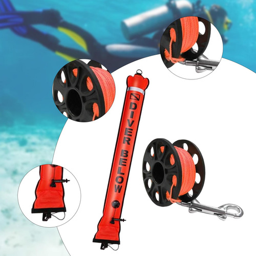 Boya De Superficie Para Buceo, Tubo De 1,8 M X 15 Cm
