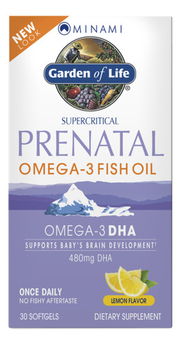 Garden Of Life Prenatal Supercritical Omega-3 Fish Oil Dha 480 Mg 30 Softgels Sabor Limon