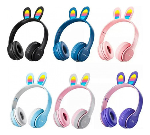 Fone De Ouvido Bluetooth Orelha De Coelho Altomex B-19d Cor Rosa Luz Fúcsia