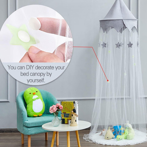 Cola Para Niños Cama Con Estrellas, Cuna Con Cuna Con Cúpula