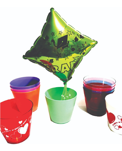 Dulcero Centro Mesa Para Globos Bonitos Colores Mini Cubeta