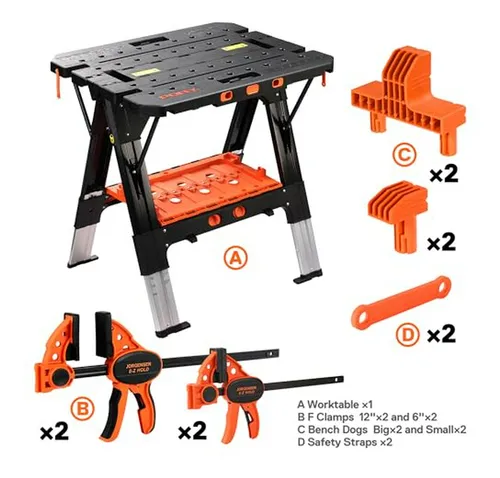 Mesa De Trabajo Plegable Pony, 2-en-1 Como Caballete Y Banco