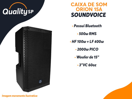 Caixa Som Amplificada Soundvoice Orion 15a 500w Rms C/ Dsp