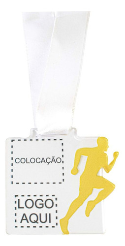 Medalha Acrílico Personalizada Esportiva Quadrada Homem