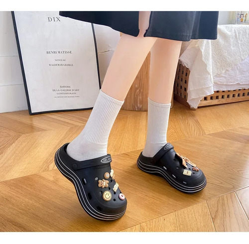 Zapatos Tipo Zueco Con Dibujos Animados Para Mujer, Sandalia