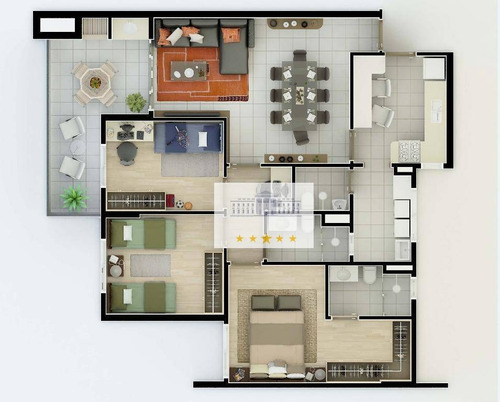 Imagem 2 de 5 de Apartamento Com 3 Dormitórios À Venda, 98 M² Por R$ 569.322,00 - Jardim Sumaré - Araçatuba/sp - Ap1237