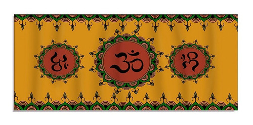 Imagen 1 de 4 de Manta Yoga Relajación Om Amarillo 1.70m. X 75cm Polar