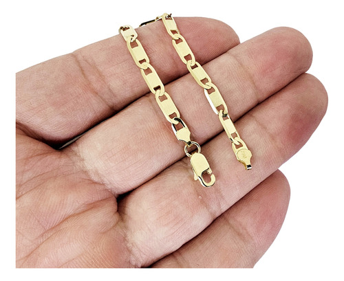 Pulseira Maciça Piastrine Grossa Toda De Ouro 18k 750