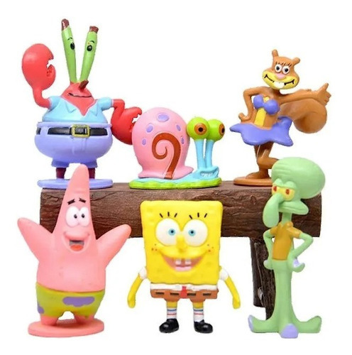 Enfeite Kit 6 Miniaturas Bob Esponja Patrick Lula Molusco