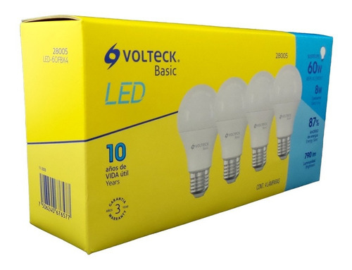 Imagen 2 de 6 de Multipack De 4 Focos Led 8w Volteck 28005