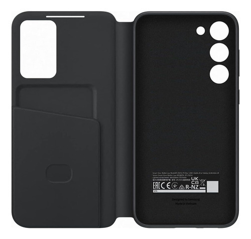 Funda tipo cartera Smart View para Galaxy S23+ Plus, color: negro