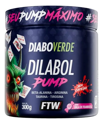 Dilabol Pump Pré Treino Pote 300g Sabor Bala De Framboesa Diabo V...