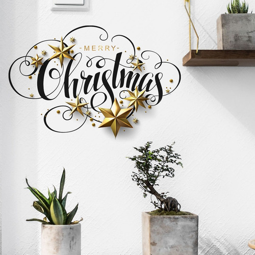 Decoración Navideña Con Fondo Alegre Para Pared