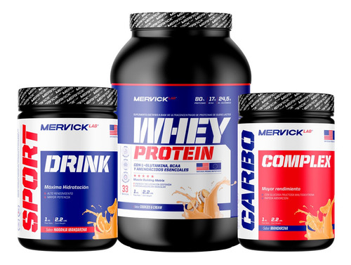 Whey Protein + Carbo Complex + Sport Drink Combo Hidratación Mervick