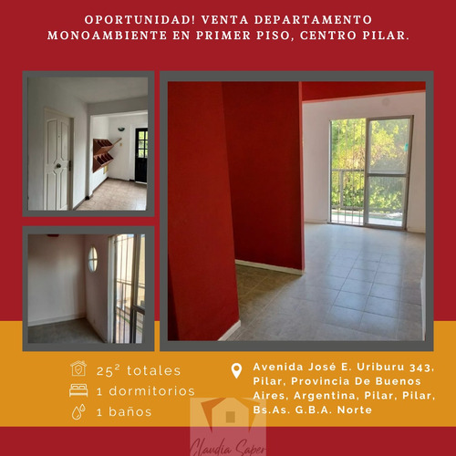 Oportunidad! Venta Departamento Monoambiente En Primer Piso, Centro Pilar.