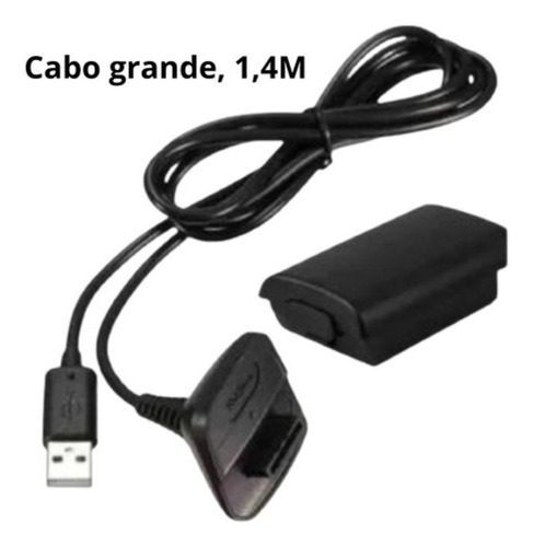 Kit de 1 batería para mando Xbox 360 y 1 cable de carga de 1,4 m, voltaje de entrada de 2,7 V
