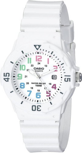 Reloj Casio Análogo Dama Color Blanco Con Números De Colores