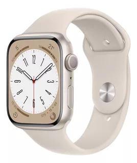 Apple Watch Series 8 45mm (gps, Aluminio, Correa Deportiva) Color de la caja Blanco estelar Color de la malla Blanco estelar/Patrón - Distribuidor autorizado