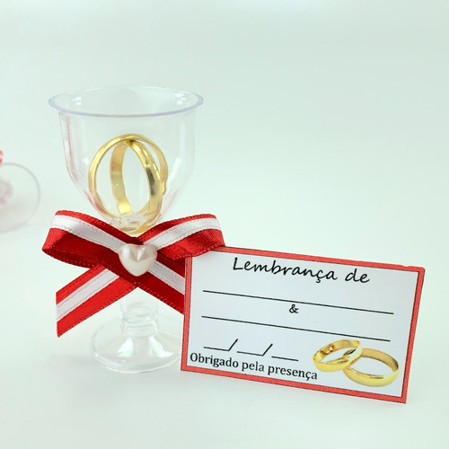 Lembrancinha Casamento Tacinha Com Aliancinhas - Kit Com 60