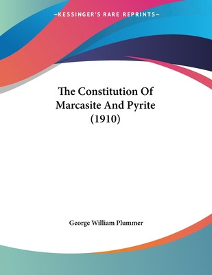 Libro The Constitution Of Marcasite And Pyrite (1910) - P...