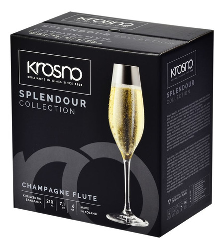 Copa De Champagne Cristal Krosno Línea Splendour - Set X6u